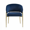 Jessie Modern Dining Chairs Set Of 2 With Upholstered Fabric Side Chairs And Metal Frame,blue | Jessie Chaises De Salle A Manger Modernes, Lot De 2, Chaises Laterales Tapisees En Tissu Avec Structure Metallique, Bleu