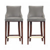 Shubert Modern Wood Upholstered Barstool in Dark Taupe - Set of 2 | Tabouret de bar moderne en bois Shubert avec revetement en taupe fonce - Lot de 2