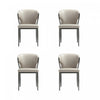 Kirsten Modern Vegan Leather Metal Dining Chair in Light Gray - Set of 4 | Chaise de salle a manger moderne en cuir vegetalien et metal Kirsten, gris clair - Lot de 4