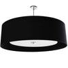 Dainolite Helena 4 Light Pendant 30" Dia Polished Chrome Finish Black Shade White Diffuser Lamp|Luminaire suspendu Helena de Dainolite de 30 po de diamètre avec abat-jour noir et blanc qui diffuse la lumière, fini chromé poli et 4 ampoules