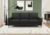 Upholstered Sofa, 75"L, Metal Legs, Black Fabric, Contemporary, Modern Sofa | Sofa Rembourre, 75"L, Pieds En Metal, Tissu Noir, Contemporain, Moderne