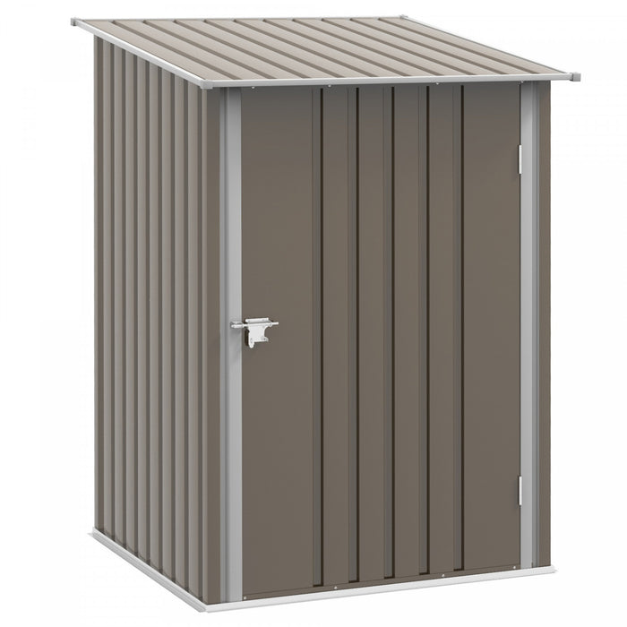 Outsunny 3.3' X 3.4' Lean-to Garden Storage Shed W/ Lockable Door Brown