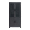 Jodie Mid-Century Modern 31" Bookcase Cabinet in Charcoal Gray (6-Shelf) | Armoire bibliotheque Jodie style mi-siecle moderne 79 cm en gris charbon (6 etageres)