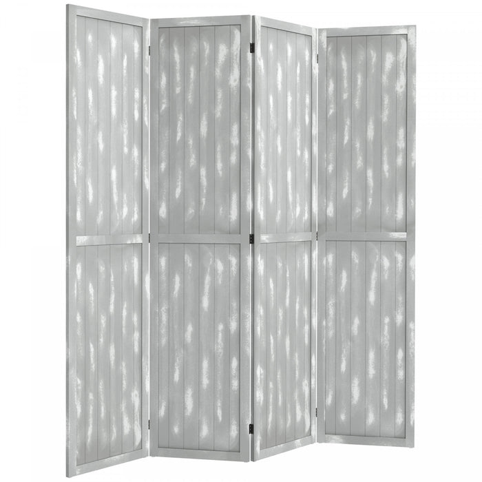 Homcom 5.5' 4 Panel Room Divider Folding Privacy Screen Panels, Grey
