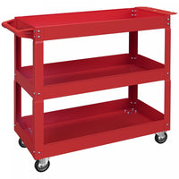 Durhand 3 Tier Rolling Tool Cart, 330 Lbs Capacity Utility Cart, Red