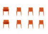 Paris Modern 8-Piece Dining Chair Set in Coral | Ensemble de 8 chaises de salle a manger Paris Moderne en corail