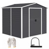 Outsunny 8'x7' Outdoor Storage Shed Garden Shed W/ Lock, Dark Grey|Outsunny Abri De Jardin 8'x7' Avec Serrure Et Cadre De Sol, Gris Clair