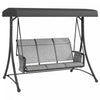 Outsunny 3 Person Outdoor Porch Swing Chair W/ Adjustable Canopy, Black|Outsunny Balancoire D'exterieur Pour 3 Personnes Avec Auvent Reglable, Noir