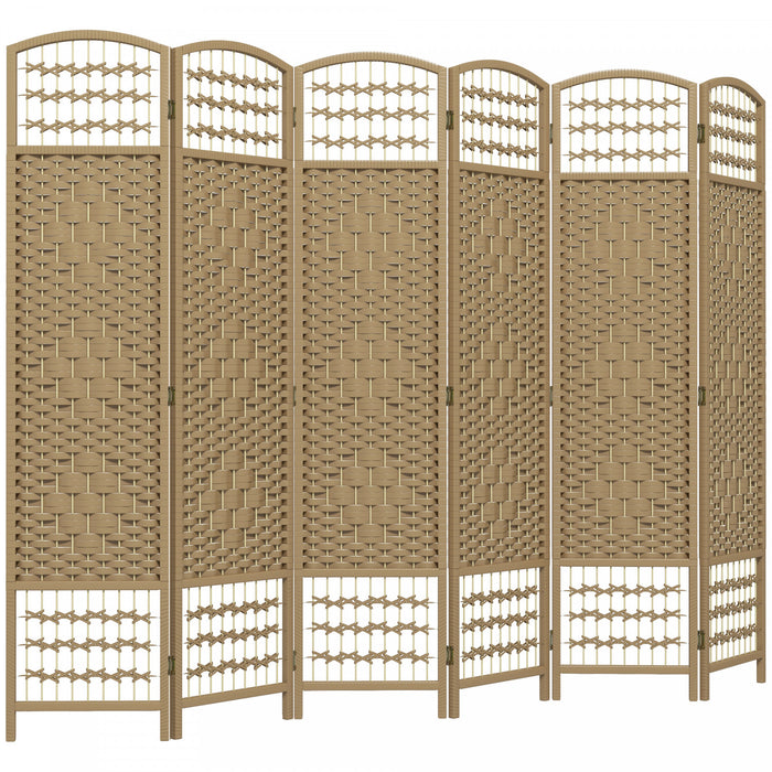 HOMCOM 5.6ft Folding Room Divider, Freestanding Privacy Screen, Natural