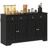 HOMCOM Sideboard Buffet Cabinet, Kitchen Cabinet with Drawers, Black