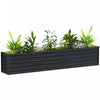 Outsunny 8x1.3x1.5ft Galvanized Raised Garden Bed, Open Bottom, Dark Grey
