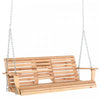 Outsunny 3 Seater Porch Swing Wood Patio Swing Chair With Foldable Table|Outsunny Balancoire De Porche En Bois 3 Places Avec Table Basse Pliante