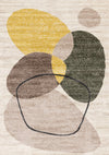 Marley Green Yellow Taupe Geometric Area Rug - 5'3\" x 7'7\"
