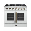 Forno Galiano 36" White Gas Range, 4.32 cu.ft- FFSGS6444-36WHT | Cuisiniere a gaz blanche Galiano 36 pouces, 4,32 pi³ – FFSGS6444-36WHT