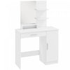 HOMCOM Vanity Table, Makeup Table with Mirror and Storage Shelves, White