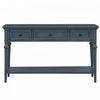 Sabina Solid Wood Console Table With 3 Drawers And Shelf - Navy | Table Console Sabina En Bois Massif Avec 3 Tiroirs Et Etagere - Bleu Marine