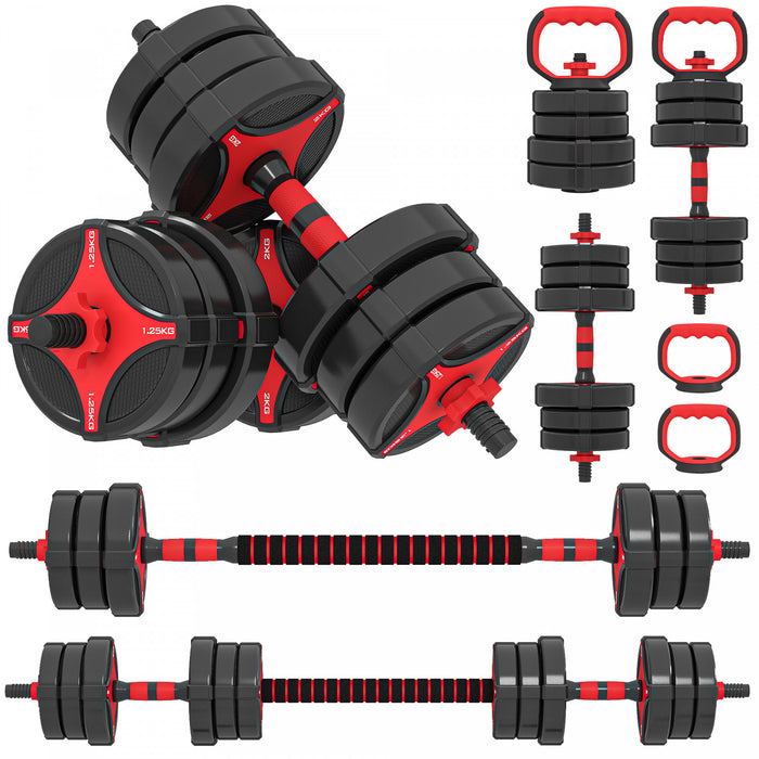 Soozier 66 lb 5-in-1 Adjustable Dumbbell Set with Connector for Home Gym