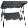 Outsunny 3-seat Patio Swing Chair With Adjustable Canopy Grey|Outsunny Balancoire De Patio A 3 Places Avec Auvent Reglable, Gris