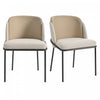 Olivia Set of 2 Modern Dining Chair with Slanted Legs and Adjustable Feet,Beige | Olivia Ensemble de 2 chaises de salle a manger modernes avec pieds inclines et pieds reglables, beige