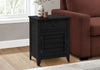 Accent Side End Table Nightstand Storage Drawer Bedroom Storage Black Veneer Transitional|Table de bout, d’appoint et de nuit de rangement de style transitionnel avec tiroir de rangement et placages noirs pour la chambre à coucher