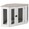 Pawhut Corner Dog Crate Furniture, 41" Dog Crate End Table With Cushion, Door, Lock, Indoor Dog Cage|Pawhut Meuble De Cage Pour Chien, 41po Design D'angle, Porte, Serrure, Cage Pour Chien De Style Mobi