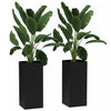 Outsunny 2 Pack Plastic Planter, 11 Inch Outdoor Planters, Black