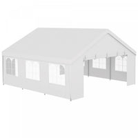 Outsunny 19.5' X 19' Party Tent, Uv Protective, With 2 Doors And 6 Windows