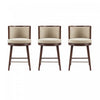 Evalyn Modern Wood Upholstered Counter Stool in Natural - Set of 3 | Tabouret de comptoir moderne en bois et tissu Evalyn, naturel - Lot de 3