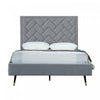 Crosby Modern Upholstered Velvet Full Bed in Gray | Lit double moderne Crosby en velours gris capitonne