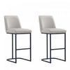 Serena Modern Metal Upholstered Barstool in Light Gray - Set of 2 Bar Stool | Tabouret de bar moderne en metal et tissu Serena, gris clair - Lot de 2