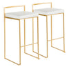 LumiSource Fuji White Faux Leather Contemporary Barstool - Set of 2|Tabouret bar contemporain Fuji en similicuir blanc - ensemble de 2