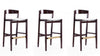 Klismos Mid-Century Modern Wood Upholstered Barstool in Ivory - Set of 3 | Tabouret de bar en bois rembourre ivoire style Klismos mi-siecle moderne - Lot de 3