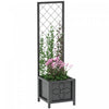 Outsunny Metal Planter Box Galvanized Planter with Trellis, Drainage Holes