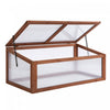 Outsunny 39" X 26" X 16" Wooden Cold Frame Polycarbonate Planter Box, Brown|Outsunny Jardiniere En Polycarbonate En Bois 39" X 26" X 16", Marron