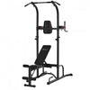 Soozier Multi-function Training Stand Power Tower Station Gym Workout Equipment With Sit Up Bench, P|Soozier Support D'entrainement Multifonctionnel Station Equipement D'entrainement De Gymnastique Ave