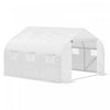 Outsunny 15'x10'x7' Heavy Duty Walk-in Tunnel Greenhouse Gardening Planting Shed Warm Green House Wh|Outsunny 15'x10'x7' Tunnel De Passage Pour Charges Lourdes, Serre Jardinage Abri De Plantation , Mai