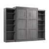 Bestar Pur Queen Murphy Bed and Two Shelving Units 115-Inch Wall Bed - Bark Grey|Grand lit escamotable mural Pur de Bestar de 115 po avec 2 meubles à tablettes - gris écorce