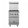 FORNO Commerciale 24 Inch Stainless Steel Gas Range, 4 Burners, 120,000 BTU Total - FCMGR0093-24 | Cuisiniere a gaz Commerciale en acier inoxydable de 24 po, 4 bruleurs, 120 000 BTU – FCMGR0093-24