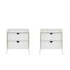 Coney Mid-Century Modern 20" Nightstand in White (2-Drawer) - Set of 2 | Table de nuit Coney style mid-century moderne 20" en blanc (2 tiroirs) - Lot de 2