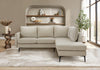 Upholstered Sofa Sectional, 86" Wide, Beige Fabric, Black Metal Legs Sectional | Sofa Sectionnel Rembourre, 85" De Large, Tissu Beige, Pieds En Metal Noir