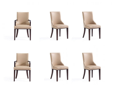 Shubert Modern 6-Piece Dining Chair Set in Tan | Ensemble moderne de 6 chaises de salle a manger Shubert en beige