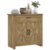HOMCOM Farmhouse Sideboard, Buffet Cabinet with Barn Door, Nature Wood