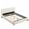 Olivia Elegant Comfortable Upholstered Bed,King Size,White King Bed  | Olivia Lit elegant et confortable avec revetement, Taille King, Blanc