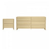 Linda Modern 2-Piece Dresser and Nightstand in Natural Oak | Linda Moderne Commode 2 Pieces et Table de Nuit en Chene Naturel