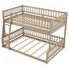 Ethan Full XL over Queen Bunk Bed with Ladder and Guardrails,Walnut Queen Bed | Lit superpose Ethan Full XL sur Queen avec echelle et barrieres de securite, noyer