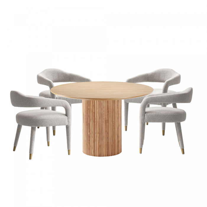 Aspen and Hathaway Modern Industry Chic 5-Piece Dining Set in Gold Dust and Natural