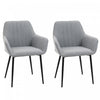HOMCOM Dining Chairs Set of 2, Upholstered Accent Chairs with Metal Legs