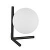 Dainolite Folgar 1 Light Table Lamp Matte Black Finish Opal White Glass|Lampe de table Folgar de Dainolite en verre blanc opale, avec fini noir mat et 1 ampoule