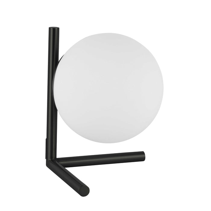 Dainolite Folgar 1 Light Table Lamp Matte Black Finish Opal White Glass