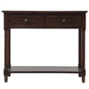 Jeremy Solid Wood Traditional Console Table With Drawers And Shelf - Espresso | Table Console Traditionnelle Jeremy En Bois Massif Avec Tiroirs Et Etagere - Espresso
